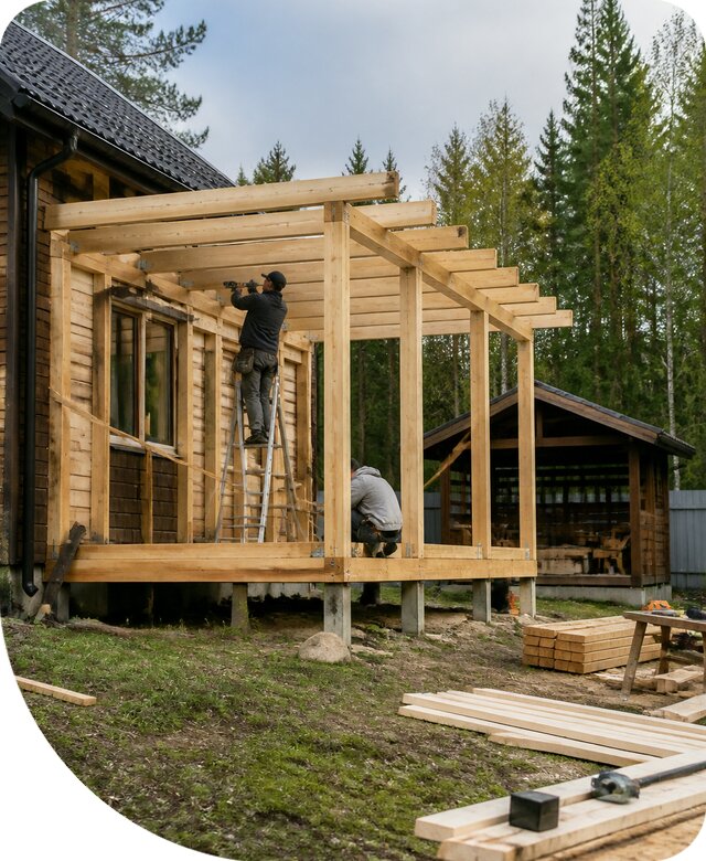 Строительство пристроек и построек на участке в Когалыме