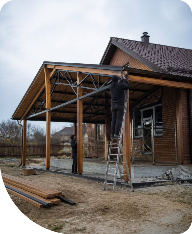 Пристройка навеса к дому и участку в Когалыме под ключ